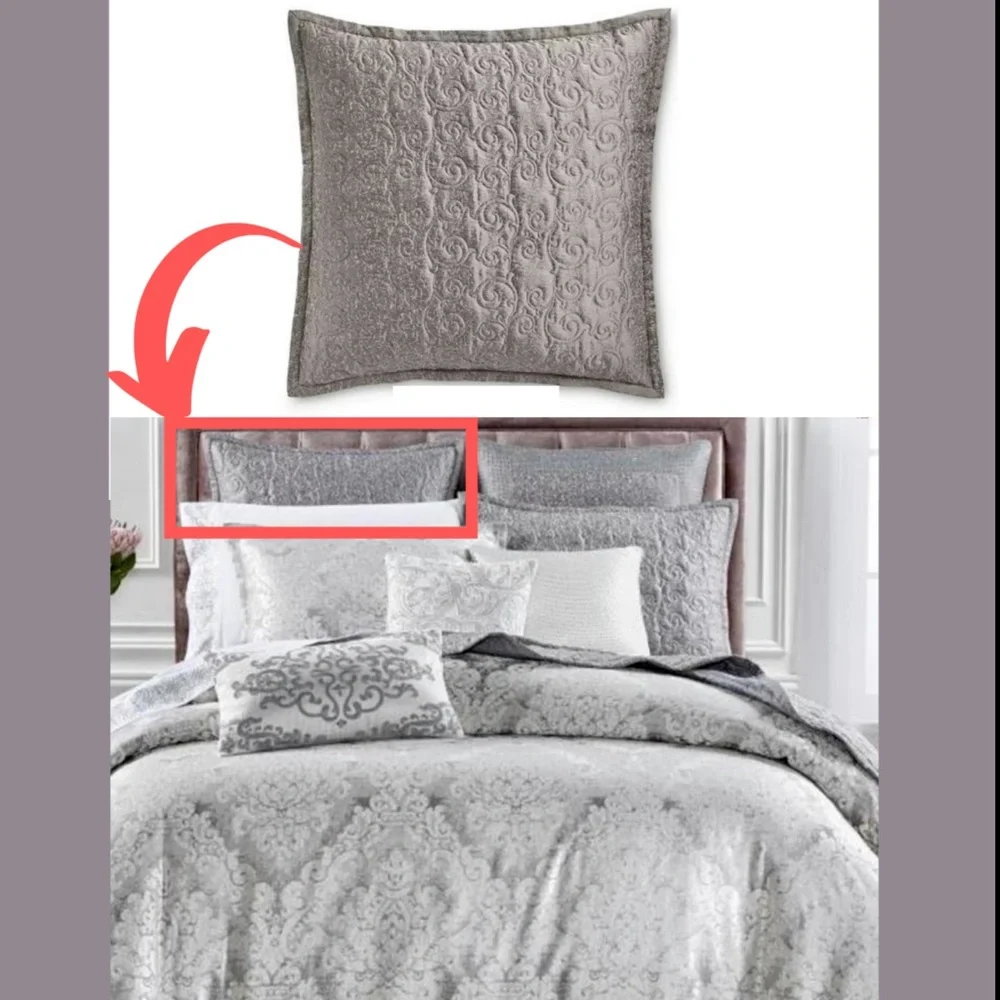 NWT Hotel Collection Classic Embossed Jacquard Quilted‎ (1) Euro Sham